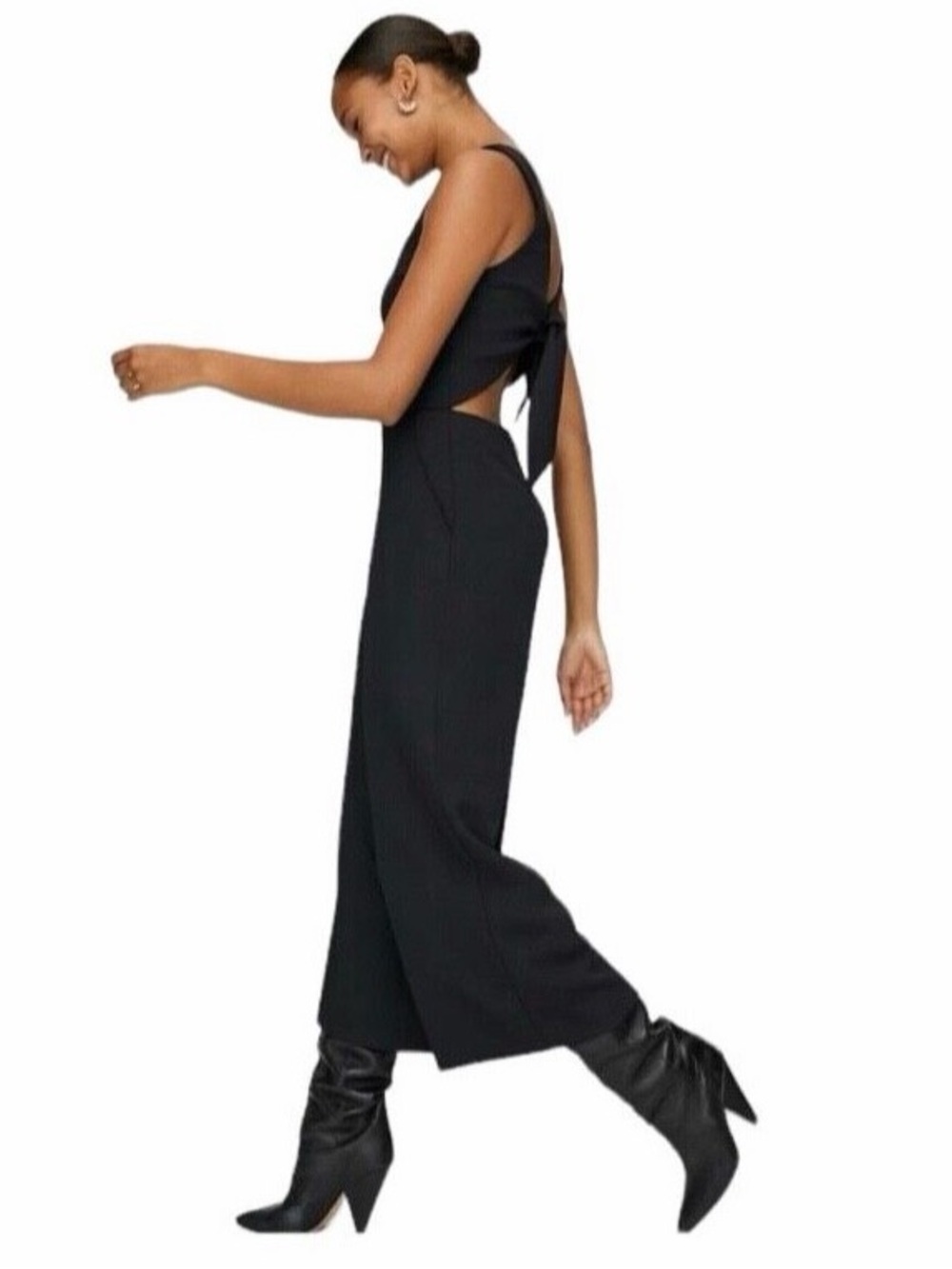Wilfred Black Open-Back Tie Jumpsuit